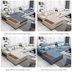 Bộ Ghế Sofa Gia Đình 7 Chỗ Ngồi, Đồ Nội Thất Hiện Đại Cho Phòng Khách Kiểu Mẫu Mới Dành Cho Người Lớn Có Thể Điều Chỉnh Được - Product Image 4