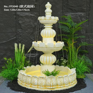 Fontaine d'eau extérieure à forme géométrique - Effet cascade, montage facile et faible entretien - Product Image 4