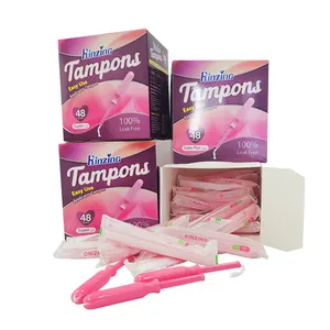 Hygienic Tampons For Women With Logo Female 100% Organic Cotton Tampon With Applicator Oem Tampon Factory