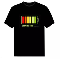 T-shirt LED en gros / T-shirt à éclairage LED / T-shirts lumineux LED pour jouets LED pour enfants Logo personnalisé T-shirt LED