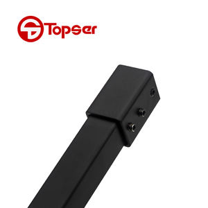 חדר מקלחת דלת זכוכית מט שחור מתכווננת בר סוג מרובע סיבוב תמיכה טלסקופי - Product Image 4