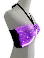 Soutien-gorge LED Lumineux pour Femme, Fibre Optique, Effet Luminescent dans le Noir, Tenue de Danse pour Festival et Soirée