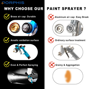 Súng phun không khí PRD-626C HVLP để sơn xe, sơn ô tô và vận hành thân thiện với môi trường - Product Image 3