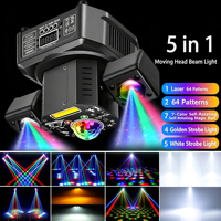 Projecteur LED 5-en-1 100W à tête mobile, avec motifs laser, boule magique, stroboscope et faisceau, pour DJ, discothèque, soirée, spectacle, certifié CE RoHS FCC