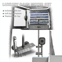 Meilleure Vente Ensemble de Douche Thermostatique de Luxe à Touches Piano, 4 Modes, 4 Sorties, Jet Doux avec Fonction Pause, Barre Coulissante Chromée, Garantie 5 ans