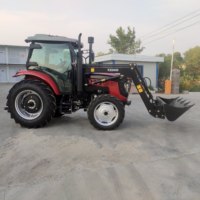 Traktor Roda Mini 70HP 100HP 4WD dengan Pemuat Depan untuk Pertanian dan Penggunaan Lahan Pertanian