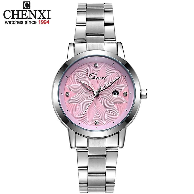 Chenxi 303L Ontwerpers Dames Quartz Horloges Bloem Kleur Display Kleine Wijzerplaat Vrouwen Custom Rvs Horloge