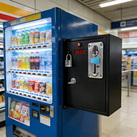 Boîte à monnayeur LFT noire certifiée CE en matériau SPCC avec affichage de compte à rebours pour distributeurs automatiques AC110V-240V Garantie 1 an