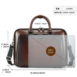 Bagaglio 2025 da uomo in vera pelle di alta qualità valigia alta in pelle lucidata per <span class=keywords><strong>viaggi</strong></span> di lusso da lavoro in vacchetta da viaggio - Product Image 5