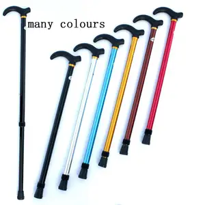 बहुक्रिया दूरबीन तह गन्ना Suppliers-Aluminum alloy folding walking stick trekking poles stainless steel two-section telescopic crutches can be folded crutch