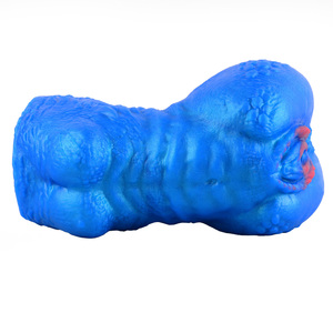 GEEBA Two Hole Full-channel Male <b>Masturbator</b> Realistic Blue Monster Ass Men's Stroker Silicone Sex Toy Retail Business Trade - Product Image 4