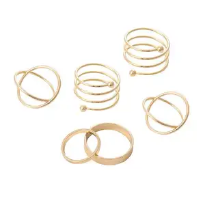 New Style Creative English Our Lady Women Diamond Ring Simple Pattern Joint Ring Leaves 13-piece Sets Gold Ring