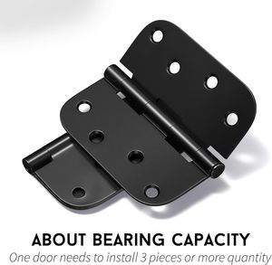 Charnière de porte battante de style américain noir mat, quincaillerie d'angle pour porte et fenêtre intérieures en bois - Product Image 5