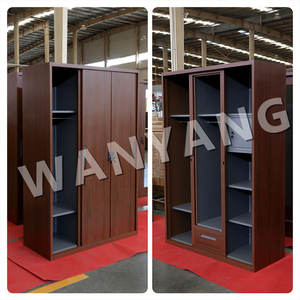 Garde-robe moderne en bois de couleur pour la maison garde-robe 3 portes Simple pour chambre à coucher rangement vêtements fer miroir <span class=keywords><strong>design</strong></span> métal acier armoire Philippines - Product Image 3