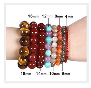 Cuentas 6/8/10mm piedra preciosa curación pulsera mujeres venta al por mayor Pulseras Para Mujer pulsera de cristal piedra Natural cuentas pulsera hombres - Product Image 4