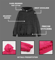 Sudadera SEEK 420 GSM para Hombre, Color Gris Carbón, Lavada, Talla Grande, Logotipo Personalizado, Ropa Urbana, Proveedor Mayorista