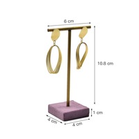 Mostrador de joias em forma de t, porta-brincos de flanela simples