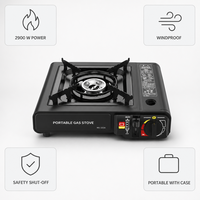 Réchaud de camping portable à brûleur unique, barbecue d'extérieur pour pique-nique avec étui de transport