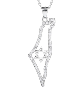 Israel bản đồ Vòng cổ biểu tượng người Do Thái hỗ trợ ngôi sao của Israel David bên trong bản đồ quà tặng người Do Thái jewlery - Product Image 4