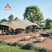 Tente de glamping de luxe Kawagebo Kamp (KK) en toile imperméable PVC/PVDF pour la famille et les hôtels de villégiature
