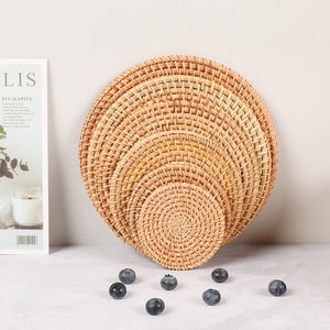 Manteles individuales para el hogar resistentes al calor con aislamiento tejido de vid Vintage hechos a mano, manteles individuales sólidos para mesa de comedor, plato, taza, soporte para tetera para arena - Product Image 4