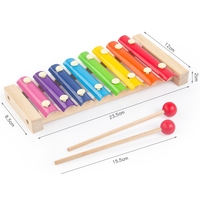 Meilleure vente de jouets sonores couleur arc-en-ciel Instrument de musique en bois frapper Xylophone jouet