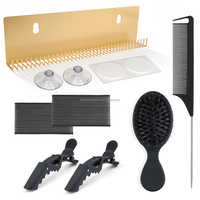 Kit d'outils d'extension de cheveux GlamorDove avec logo personnalisé, pinces de sectionnement et mini-brosse pour l'installation professionnelle en salon