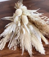 Rangkaian Rumput Pampas Kering Alami - Dekorasi Pernikahan Gaya Pedesaan Boho, Kantor, Pesta, Buket Pengantin & Pengiring Pengantin