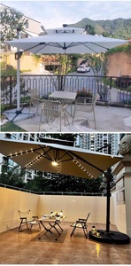 Parasol de jardin extérieur, pour balcon, villa, stand en plein air, grand format, LED, solaire - Product Image 4