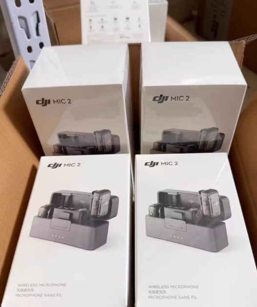 Mic 2 (2 TX + 1 RX + Charging Case) 48-Hour Operation Wireless Microphone Noise Cancelling Omni-directional Design for DJ