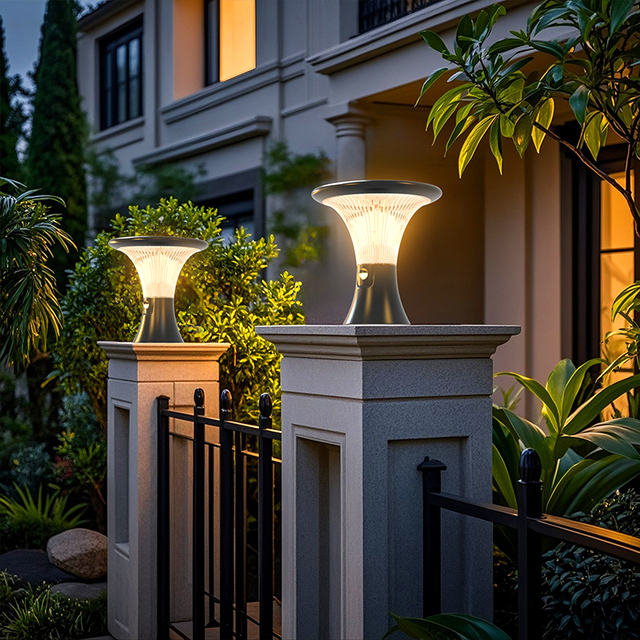 LED Solar Pillar Lamp Light Outdoor Waterproof Good Price Solar Lamp Column Head Night Light for Garden