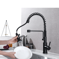 Robinet de cuisine populaire en acier inoxydable 304 noir avec douchette extractible à capteur sans contact et poignée unique, fabriqué en Chine