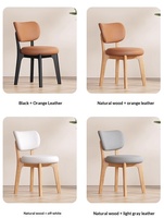 Chaises de salle à manger en métal minimalistes italiennes en gros, revêtement en cuir noir, coussin moelleux pour la maison, les restaurants et les cafés
