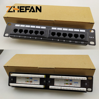 Zefan panel patch jaringan UTP RJ45 dudukan rak port 48 12 port panel patch panel patch 10 inci 1U CAT6/CAT5E/CAT6A