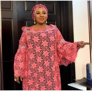 <span class=keywords><strong>Robe</strong></span> longue traditionnelle africaine pour femmes, à manches longues, en dentelle, pour mariage et fête, tenue Abaya musulmane, robes africaines - Product Image 4