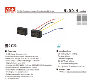 MEAN WELL NLDD-350H/500/700/1050/1200/1400 DC-DC constant current step-down LED driver power supply - Product Image 3