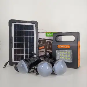 Lâmpadas LED de emergência Painel Solar Kits Completos Carregador USB Casa Mini Multifuncional Sistema De Iluminação Solar Com Painel Solar