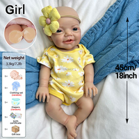 Poupée Reborn en Silicone Intégral de 18 pouces, Réaliste, Sûre pour les Enfants, Anatomiquement Correcte, Accessoire Photo, Confort Émotionnel, Vente en Gros