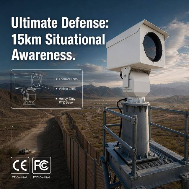 Infrared Thermal Security Camera PTZ Long Range IP66 Waterproof Outdoor Night Vision with Auto Tracking 1280x1024