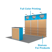 Stand d'exposition modulaire 10x10 pieds en aluminium durable, imprimé en couleur CMYK, avec panneaux rainurés, portable et réutilisable pour salons professionnels
