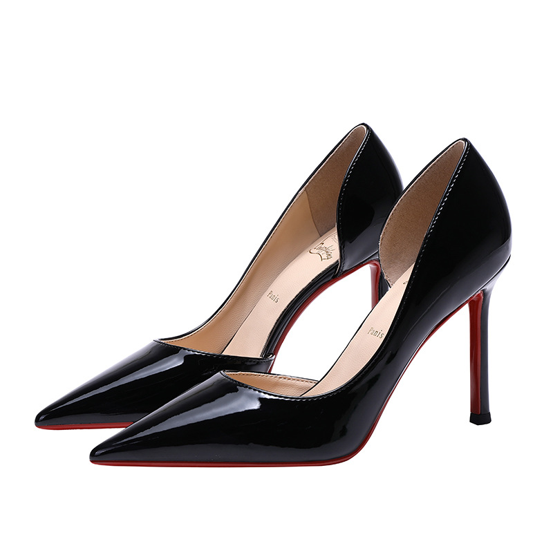 Décolleté D'Orsay nere con suola rossa (6 cm)