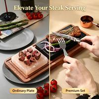Ensemble de cuisson pour steak à la pierre chaude : Pierre de cuisson en granit et plaque de sel rose pour barbecue intérieur/extérieur, idéal pour griller les steaks et les fruits de mer, cadeau