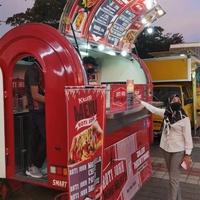 Petite remorque alimentaire ronde, café mobile, restaurant, camion de pizza