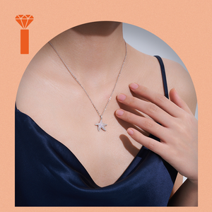 Nuevo Collar con Colgante de Girasol de Diez Pétalos, con un <span class=keywords><strong>Solitario</strong></span> Central Grande Rodeado por un Halo Floral de Pera, con Moissanita y Oro de 18K - Product Image 6