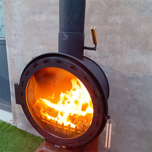 Cheminée en fonte de Offre Spéciale de l'Europe Poêle d'angle extérieur <span class=keywords><strong>suspendu</strong></span> moderne pour camping Granulés de bois brûlant décoratif - Product Image 3