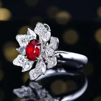 SGARIT Bijoux fins, rubis naturel du Mozambique de 1,02 ct, couleur sang de pigeon, bague-pendentif à double usage, or 18 carats, bijoux en pierres précieuses pour femmes