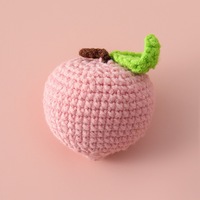 Porte-clés en peluche tricoté fait main, style mignon, avec pendentifs fruits (kaki, arachide, pomme, fraise, pêche, poire), vente en gros Chine