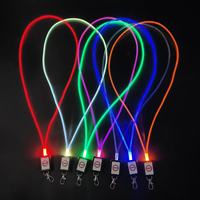 Lampu gantung warna-warni untuk lampu kilat led menyala tali lanyard leher untuk pesta klub konser vokal rapat