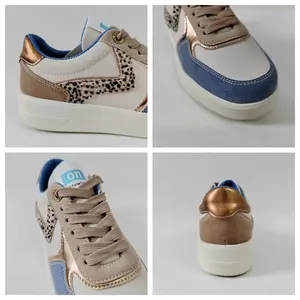 Zapatos informales para mujer con etiqueta privada personalizada, zapatos de uso diario de tela de leopardo, zapatillas informales para mujer