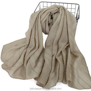 تصميم جديد لحجاب عربي مطوي من القطن الفسكوز للنساء، شال طويل مجعد من قطن تي آر، وشاح قطني مجعد، حجاب - Product Image 3